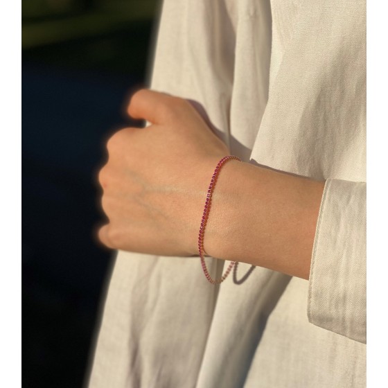 14k gold ruby tennis bracelet