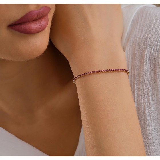 14k gold ruby tennis bracelet