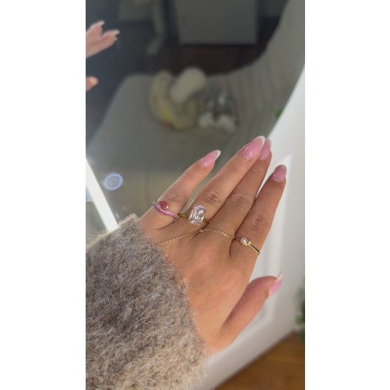 3.82ct step cut radiant pink diamond VS1 IGI certified
