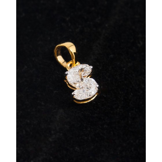 Diamond cutout letter Pendant