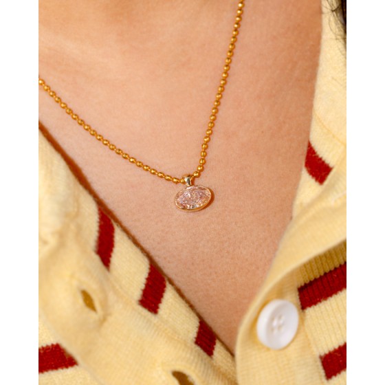 Pink diamond bezel pendant