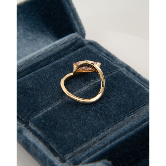 2ct pink wavy bypass marquise 14k gold
