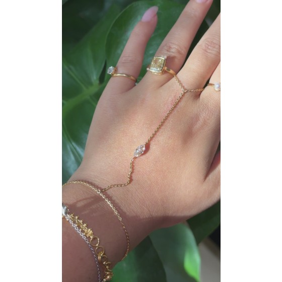 Elisse diamond & gold hand chains